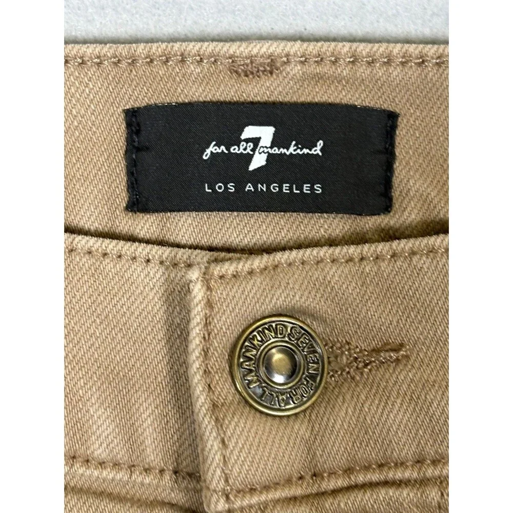 7 For All Mankind Slimmy Jeans Mens 34x29 Khaki Slim Stretch Denim Pants